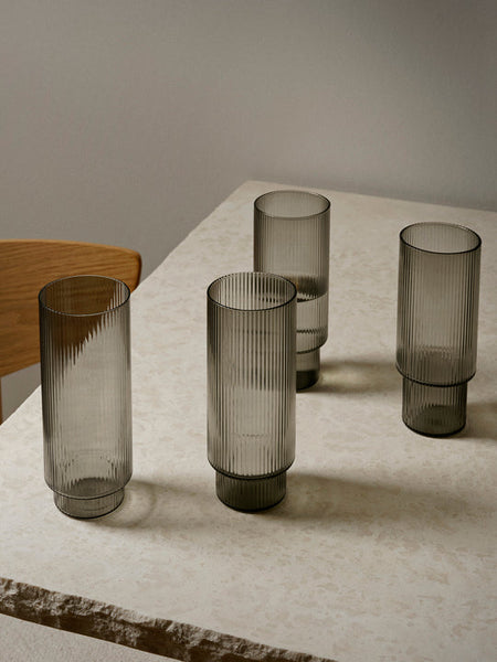 Ripple - longdrink glazen SMOKED - set van 4