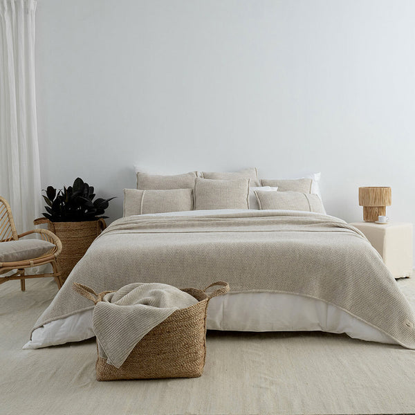 Bedsprei - knitted bedspread - beige - 260x220cm