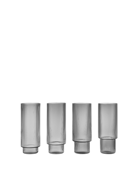 Ripple - longdrink glazen SMOKED - set van 4