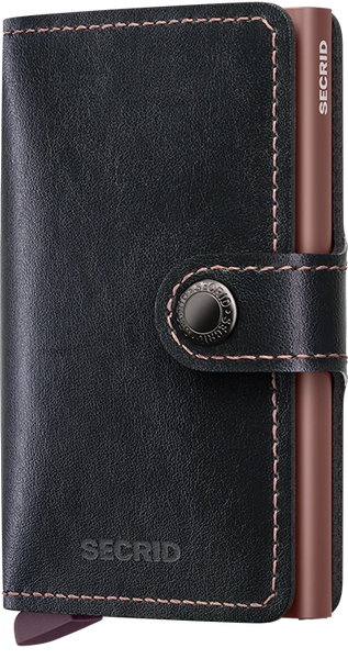 Miniwallet - vegan mirum zwart/roze - portefeuille