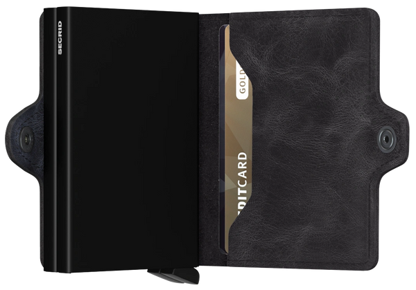 Twinwallet - vintage zwart - portefeuille