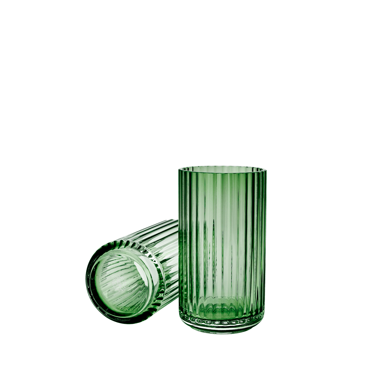 Vaas ribbels - groen glas