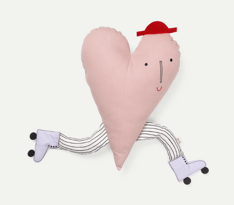 Kussen - Hart - dusty rose