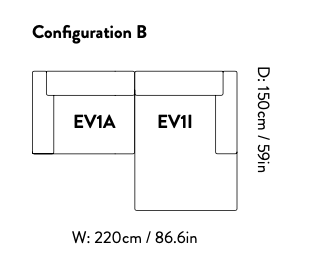 Develius sofa - configuratie B en C