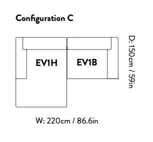 Develius sofa - configuratie B en C