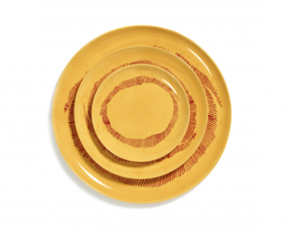 OTTOLENGHI FEAST -S bord - sunny yellow + swirl-stripes red