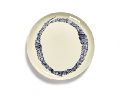 OTTOLENGHI FEAST - L bord - wit + swirl-dots blauw