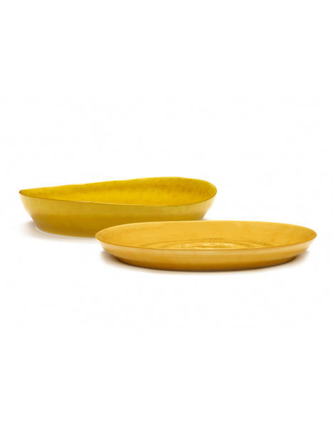 OTTOLENGHI FEAST - S serveerschaal - sunny yellow + swirl dots black