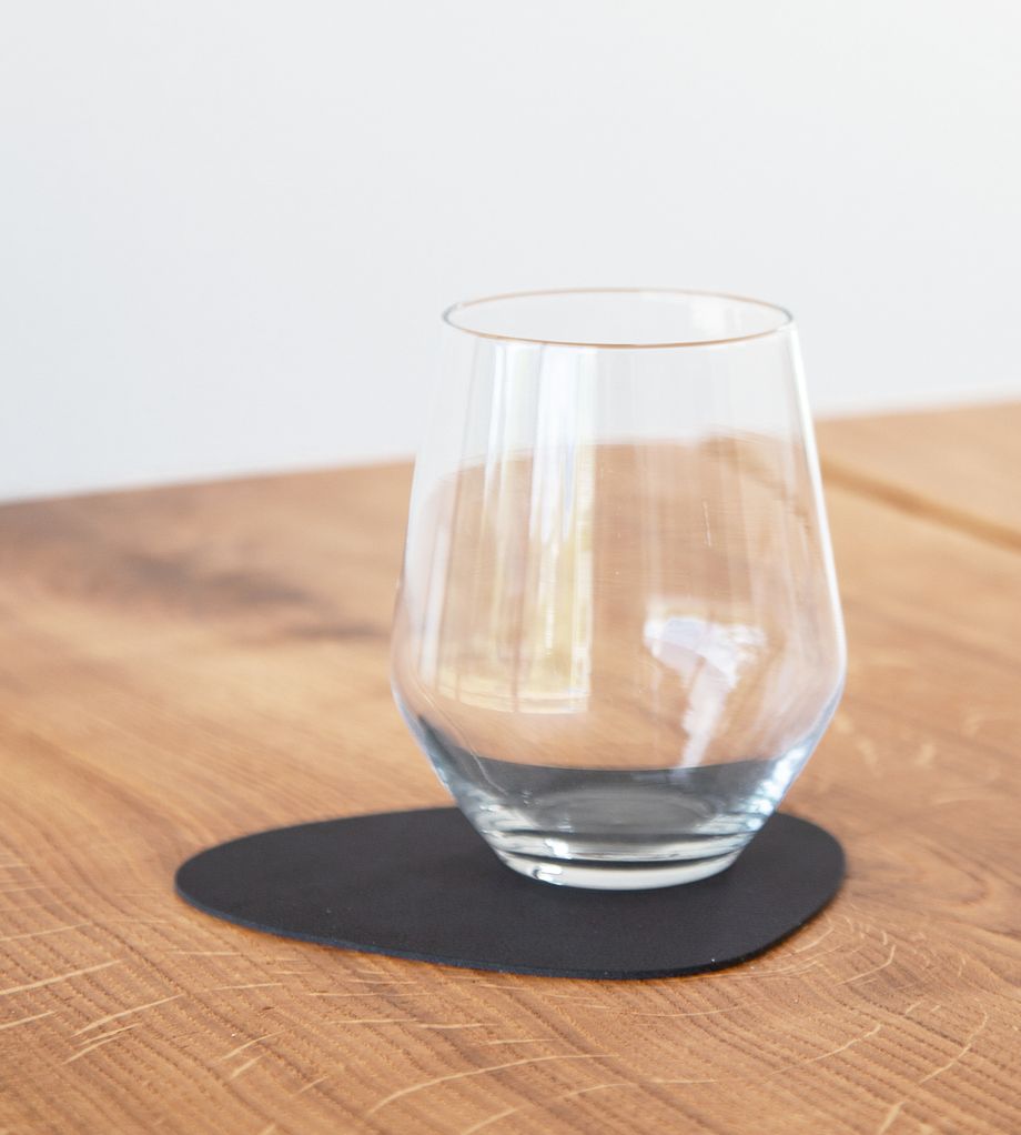 Glas onderlegger - curve - zwart