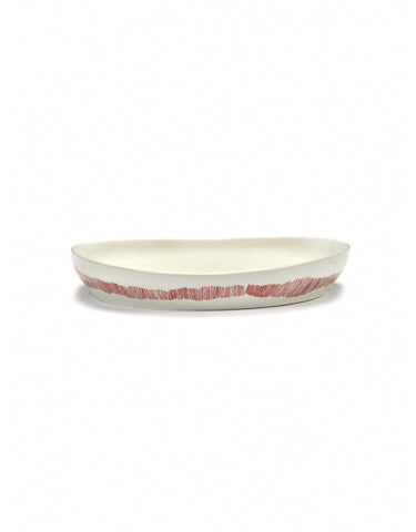 OTTOLENGHI FEAST - L serveerschaal - white + swirl-stripes red