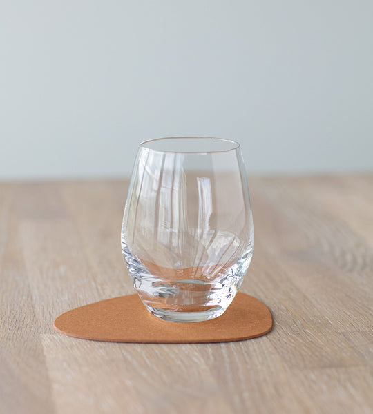 Glas onderlegger - curve - gevlekt naturel